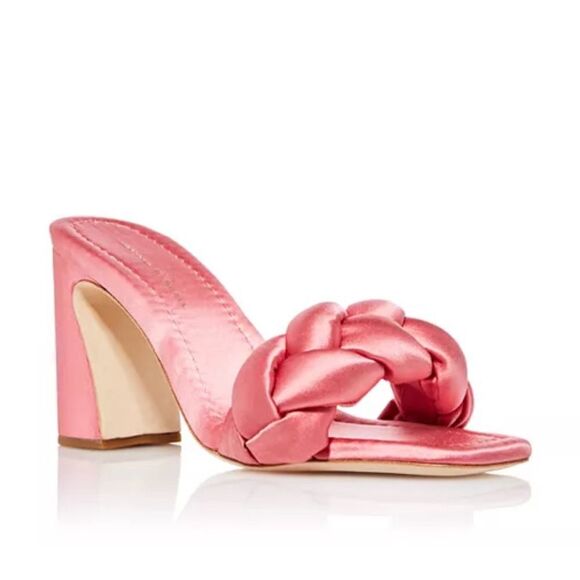 Loeffler Randall Freya Braided Curved Heel Sandals Bubblegum, New, Size 11 - Picture 14 of 14